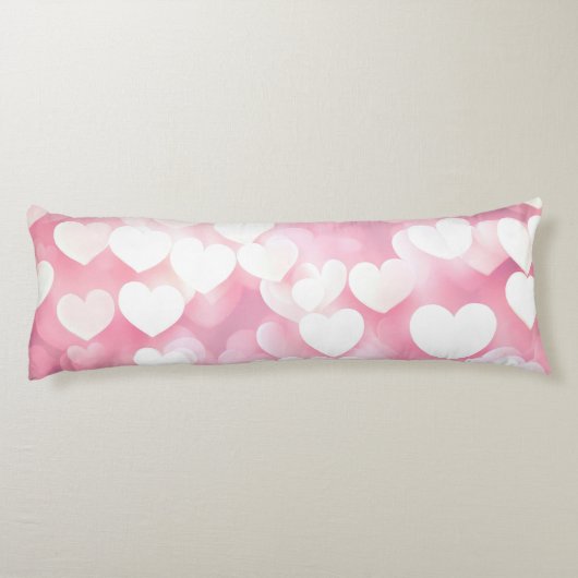 Coussins Longs Coeurs de Bokeh rose (Dos)