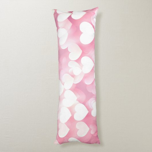 Coussins Longs Coeurs de Bokeh rose (Dos (Vertical))