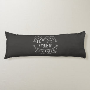 Coussins Longs Coeurs de calèche-cadeaux du 7e anniversaire