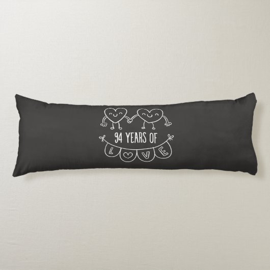 Coussins Longs Coeurs de calèche-cadeaux du 94e anniversaire (Devant)