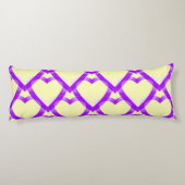 Coussins Longs Cœurs jaunes violets (Dos)