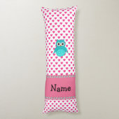 Coussins Longs Coeurs mignons nommés personnalisés de rose de (Dos (Vertical))