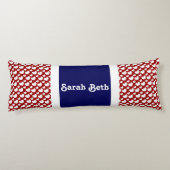 Coussins Longs Coeurs mignons, Rouge Blanc & Bleu, Ajouter votre  (Dos)