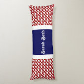Coussins Longs Coeurs mignons, Rouge Blanc & Bleu, Ajouter votre  (Dos (Vertical))