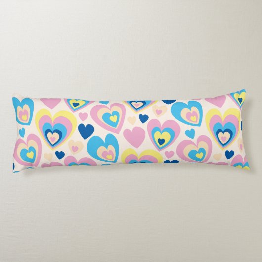 Coussins Longs Coeurs Pastel. (Dos)