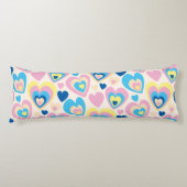 Coussins Longs Coeurs Pastel. (Devant)