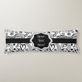 Coussins Longs Coeurs personnalisés tendance et Motif de doodle d