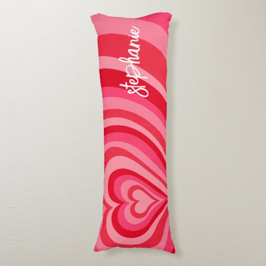 Coussins Longs Coeurs psychédéliques Calligraphie Nom du script P (Devant (Vertical))