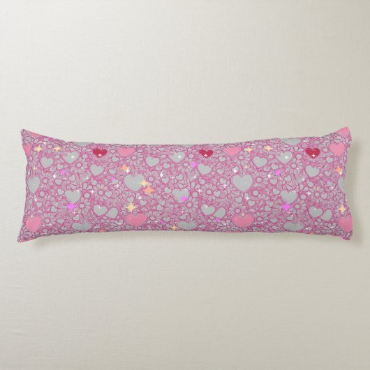 Coussins Longs Coeurs rayonnants Motif 01 Lgrey BG (Devant)