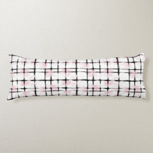 Coussins Longs Cœurs rayures noires rose