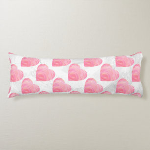 Coussins Longs Coeurs roses