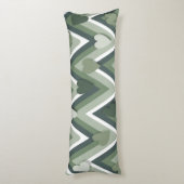 Coussins Longs Coeurs Vertes Et Cheverons (Dos (Vertical))