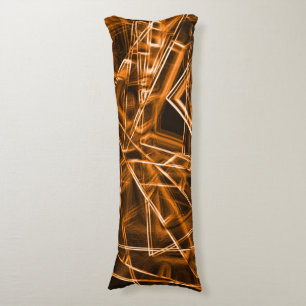 Coussins Longs Coins carrés et taches orange 'néon'