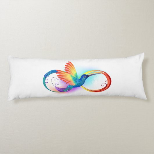 Coussins Longs Colibri arc-en-ciel avec symbole Infinity (Dos)