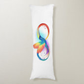 Coussins Longs Colibri arc-en-ciel avec symbole Infinity (Devant (Vertical))