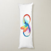 Coussins Longs Colibri arc-en-ciel avec symbole Infinity (Dos (Vertical))