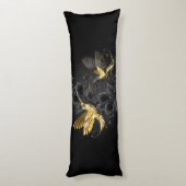 Coussins Longs Colibri noir et or (Dos (Vertical))