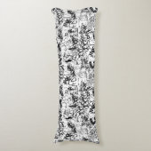 Coussins Longs Collage Abstrait de graffiti noir et blanc (Devant (Vertical))