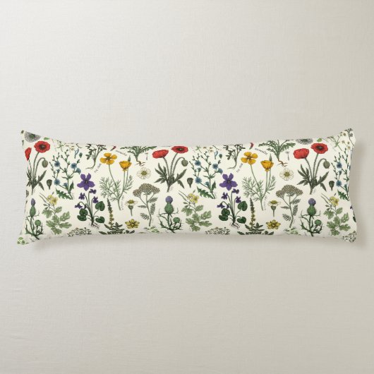 Coussins Longs Collage de fleurs sauvages (Devant)