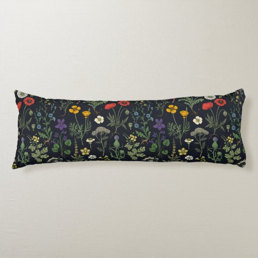 Coussins Longs Collage de fleurs sauvages (Devant)