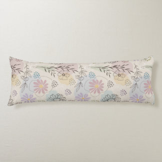 Coussins Longs Collage de fleurs sauvages pastel – Géométrique fl
