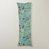 Coussins Longs Collage de fleurs sauvages sur fond bleu (Devant (Vertical))