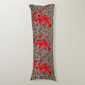Coussins Longs Collage Lézard Rouge (Devant (Vertical))