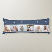 Coussins Longs Collage photo de famille 6 photo bleu (Devant)