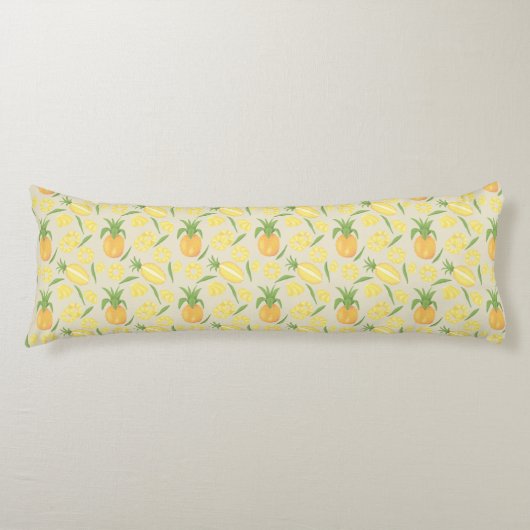 Coussins Longs Collection de Motifs de paniers de fruits - Ananas (Devant)