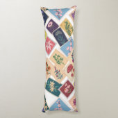 Coussins Longs Collection Timbres vintages, Thème Rétro (Dos (Vertical))