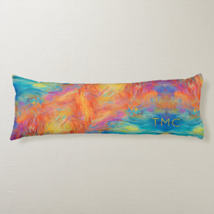 Coussins Longs Coloré Abstrait Art Moderne Monogramme Initiales H