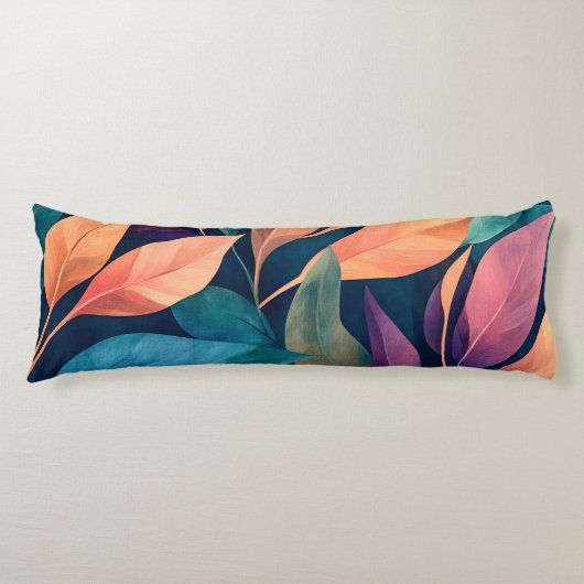 Coussins Longs Colorful Abstract Leaves (Devant)