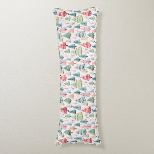 Coussins Longs Colourful Pastel Christmas Pine Trees Pattern (Devant (Vertical))