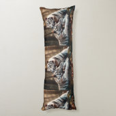 Coussins Longs Compagnons du tigre blanc serein (Dos (Vertical))