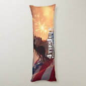 Coussins Longs Conception 4 juillet splendide - Fireworks & Freed (Dos (Vertical))