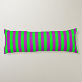 Coussins Longs Conception de bandes violettes et vertes (Dos)