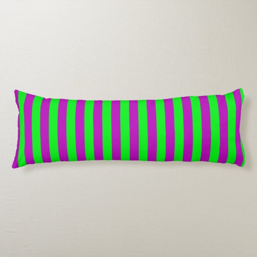 Coussins Longs Conception de bandes violettes et vertes (Devant)