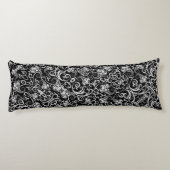 Coussins Longs Conception de fleurs de dalmatien noir mignon (Dos)