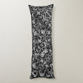 Coussins Longs Conception de fleurs de dalmatien noir mignon (Dos (Vertical))