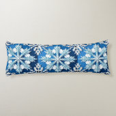 Coussins Longs Conception de flocon de neige bleu complexe (Dos)
