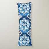 Coussins Longs Conception de flocon de neige bleu complexe (Devant (Vertical))