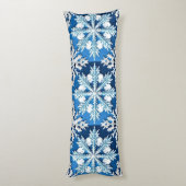 Coussins Longs Conception de flocon de neige bleu complexe (Dos (Vertical))