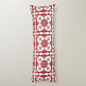 Coussins Longs Conception de flocon de neige rouge complexe  (Dos (Vertical))