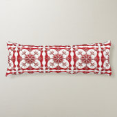 Coussins Longs Conception de flocon de neige rouge complexe  (Devant)