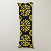 Coussins Longs Conception de mandala doré avec motifs symétriques (Devant (Vertical))