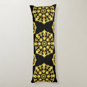 Coussins Longs Conception de mandala doré avec motifs symétriques (Dos (Vertical))