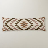 Coussins Longs Conception de motif diamant aztéque marron+crème (Dos)
