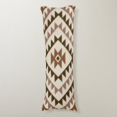 Coussins Longs Conception de motif diamant aztéque marron+crème (Devant (Vertical))