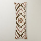 Coussins Longs Conception de motif diamant aztéque marron+crème (Dos (Vertical))