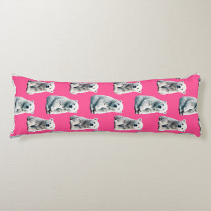 Coussins Longs Conception de motif d'ours polaire rose